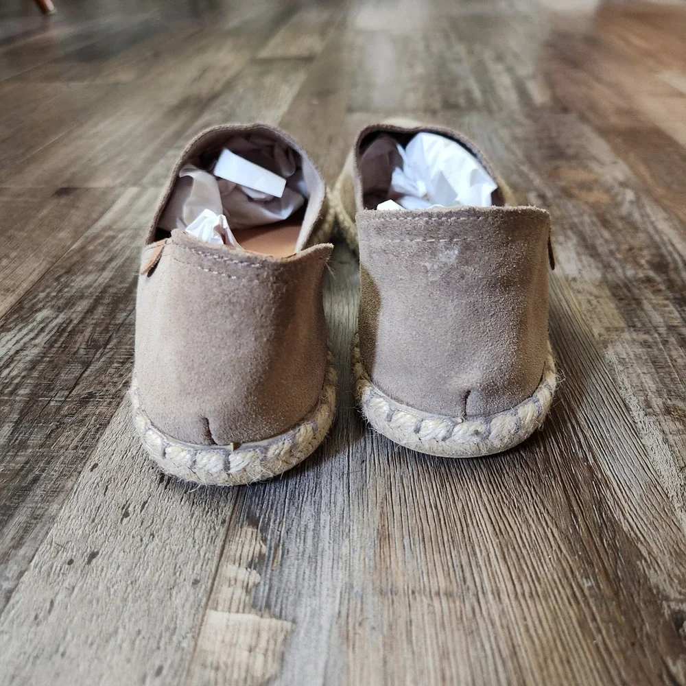 Verbenas Carmen Taupe Suede Espadrille Flats Made in Spain‎ Womens 9 EU 40